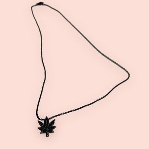 Marijuana Leaf Black 420 Necklace